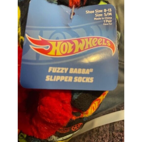 Hot Wheels Boys Fluffy Slippers S/M Shoe Sz 8-13 (4446) - Picture 4 of 4
